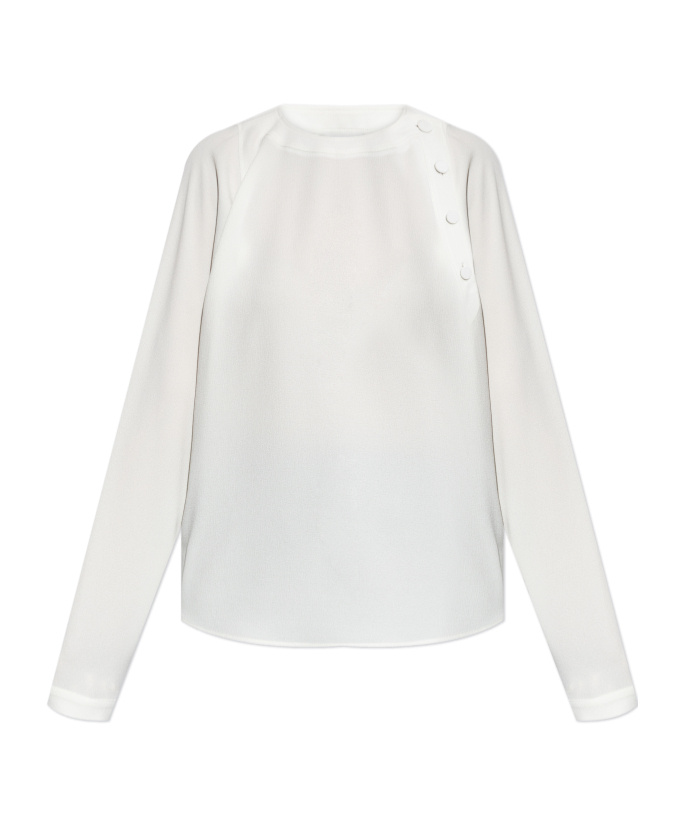 Emporio Armani Button-detail Raglan-sleeves Blouse In White