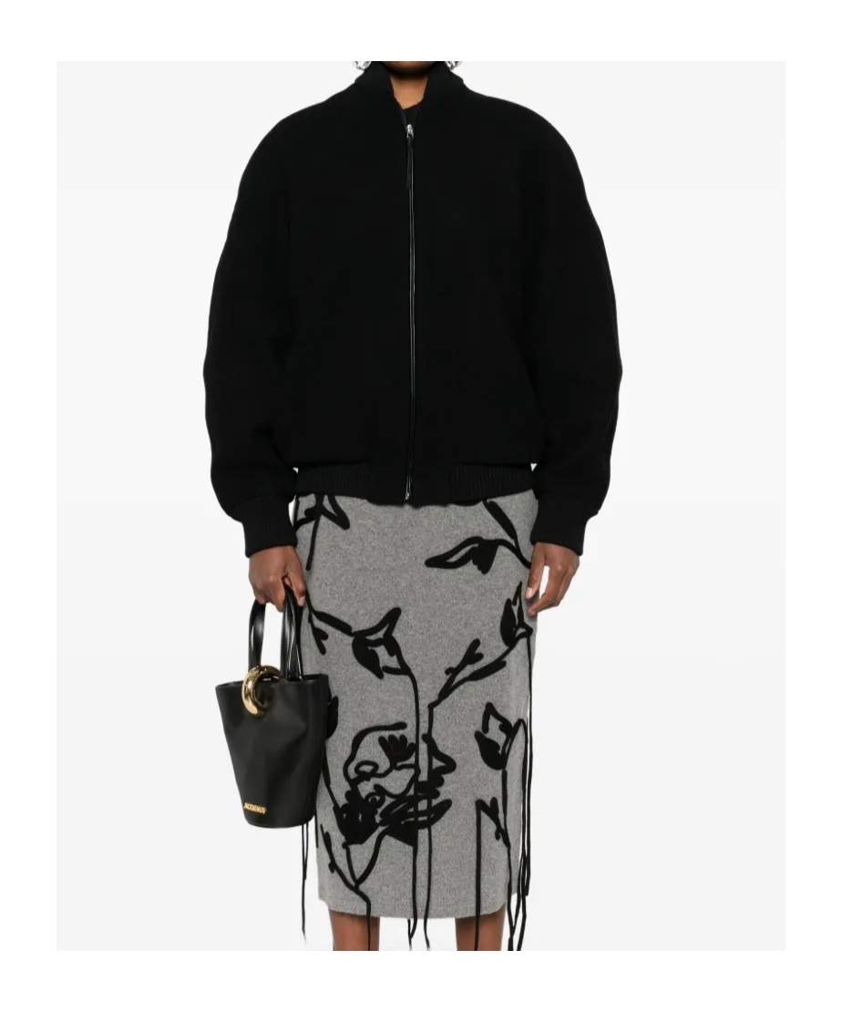 Jacquemus Bomber Le Blouson Pilu Negra Zip In Black