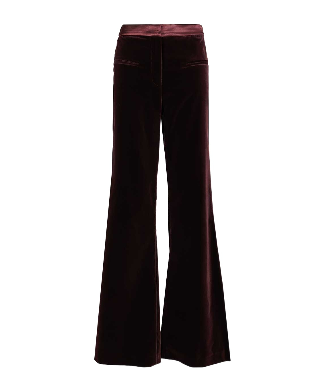 Federica Tosi Pantalone Tasche A Filetto Velluto Pontoglio Trousers Bordeaux In Burgundy