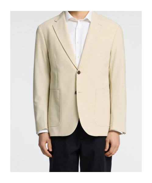 Selected Seersucker Blazer In Sand