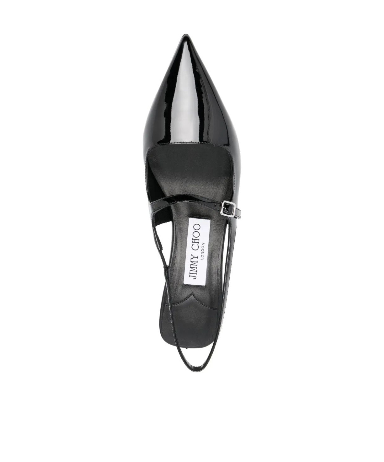 Jimmy Choo Patent Leather Slingback With Back Monogram In Black