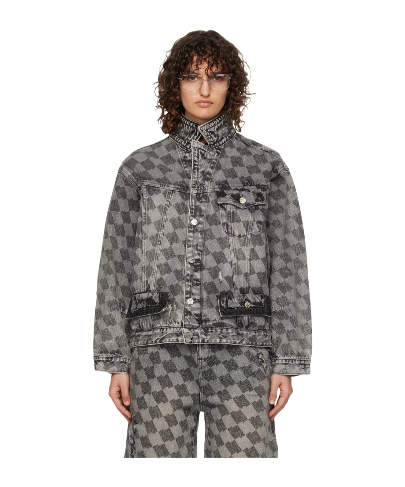 ADER ERROR FLIP POCKET BUTTON DENIM COAT