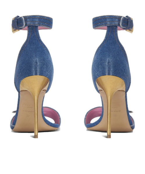Balmain Safety Pin Sandals In Blue