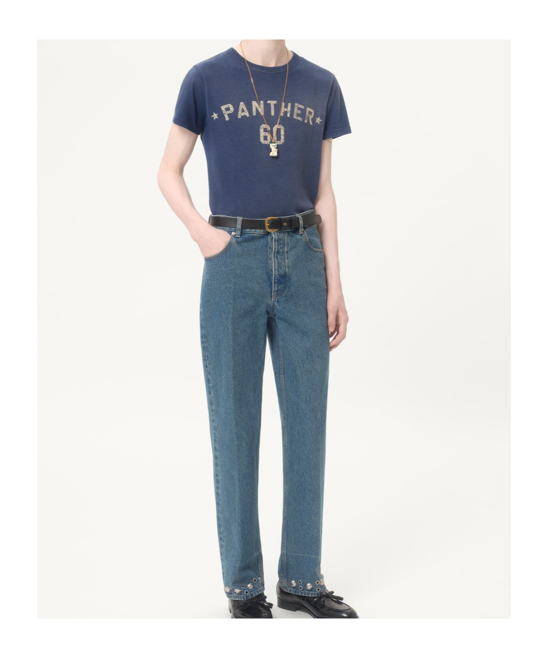 Valentino Crew Neck Graphic And Text Design In Blue