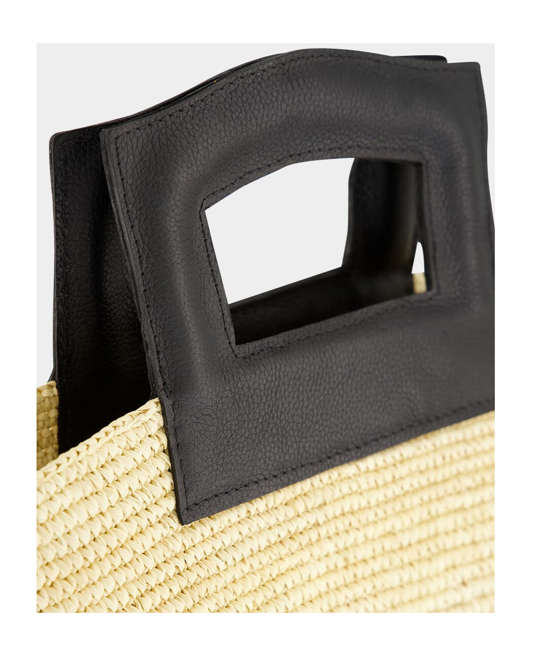 Sensi Studio Straw Leather-handle Tote Bag