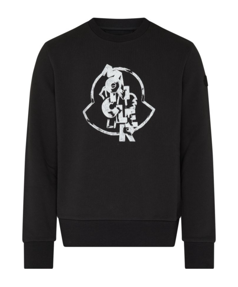 Shop Moncler Logo Sweatshirt In Grey