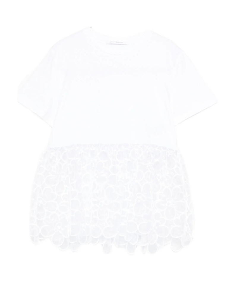 Cecilie Bahnsen Short-sleeved Patchwork T-shirt In White