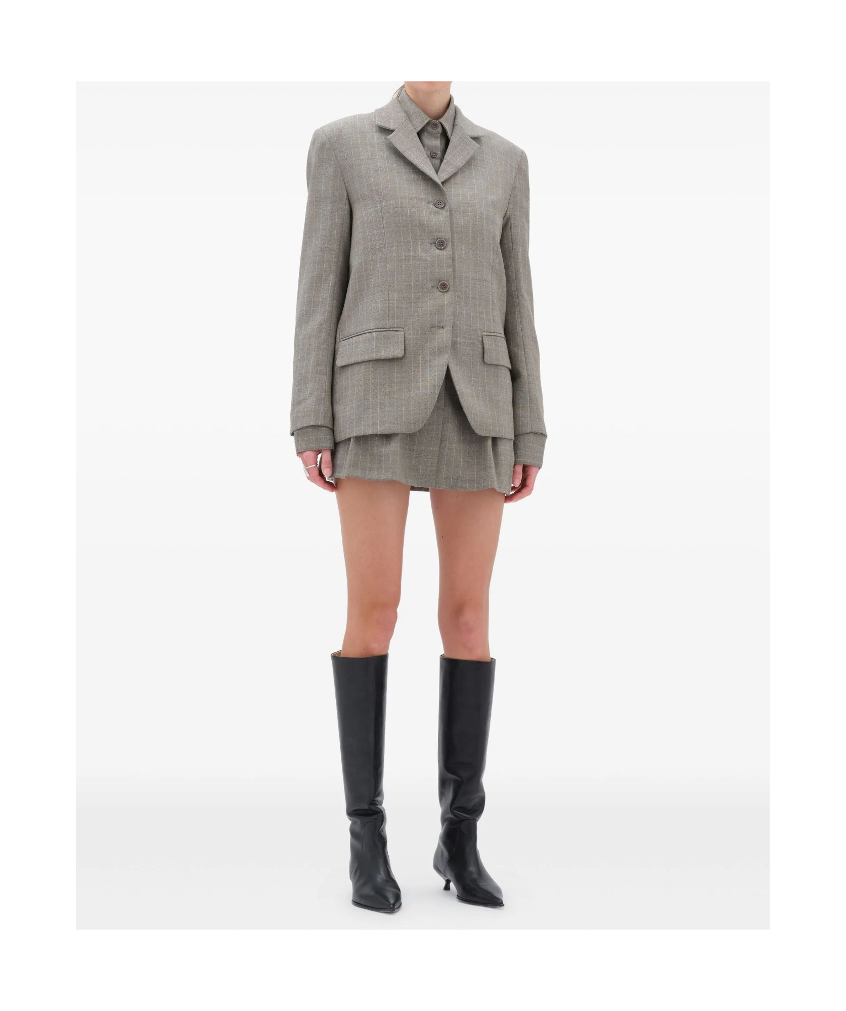 Remain Birger Christensen Single-breasted Long-sleeved Blazer In Gray