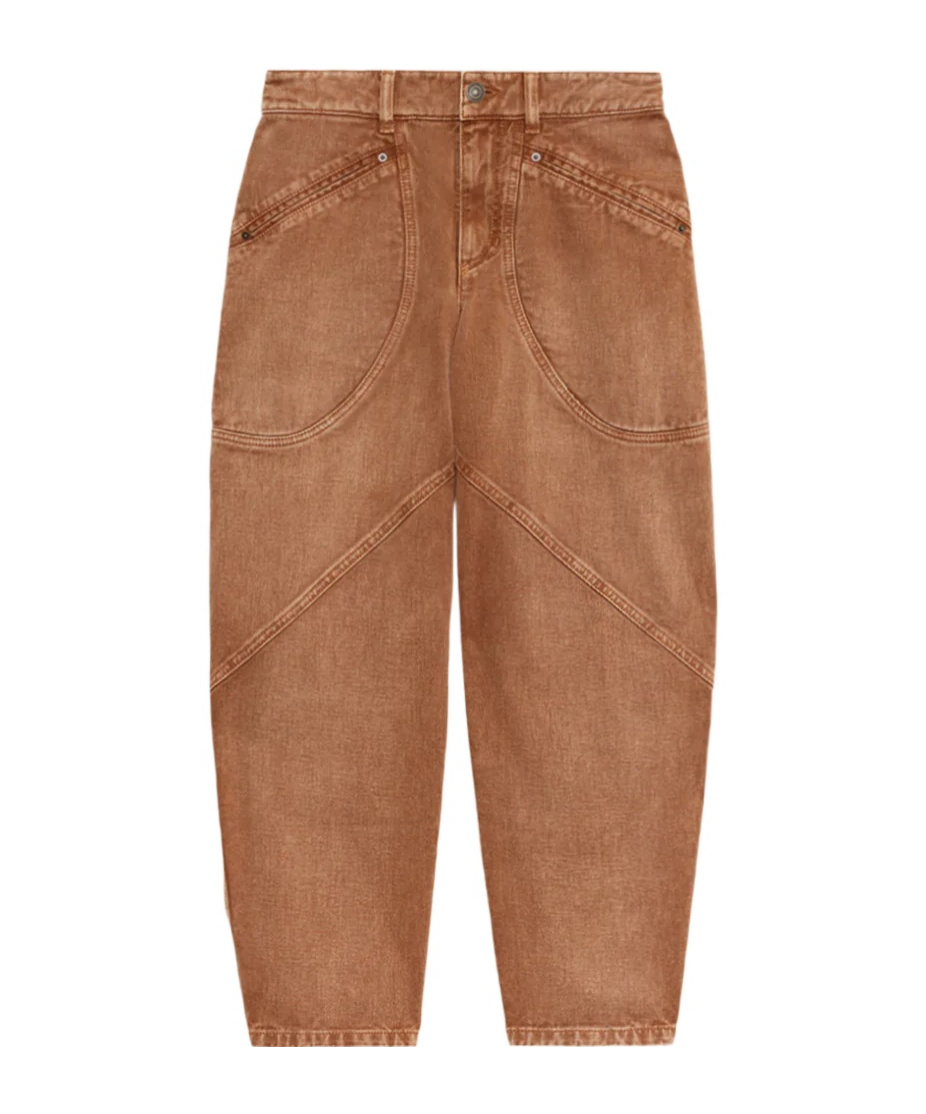 Isabel Marant Tailored Trousers Contrast Stitching In Brown