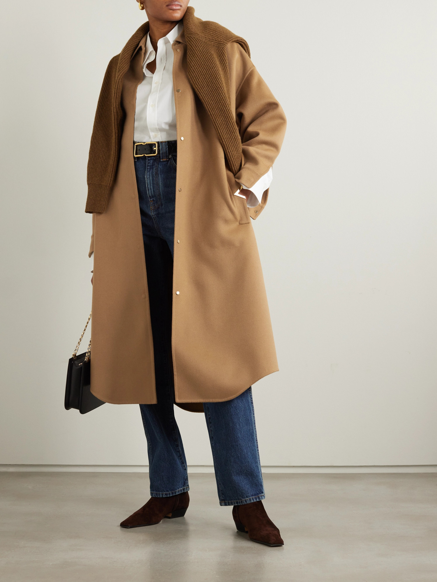 Valentino Long-sleeved Coat In Brown