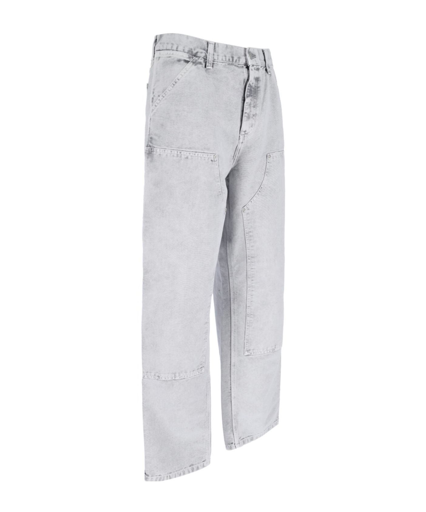 Carhartt Work In Progress Double Knee Organic Cotton Canvas Carpenter Pants In Blue