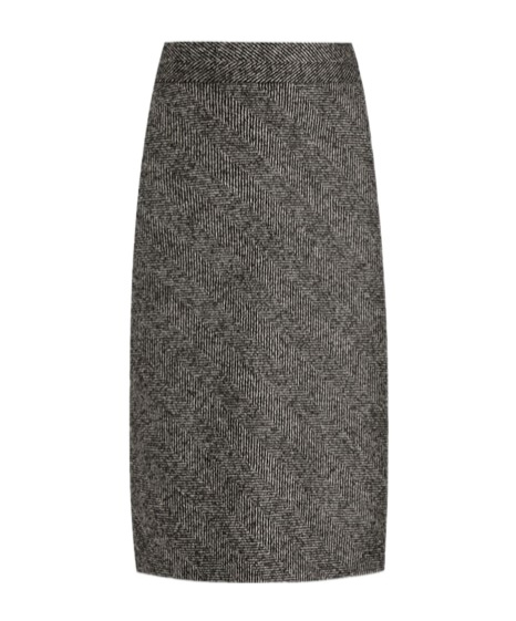Dolce & Gabbana Herringbone Midi Pencil Skirt In Brown