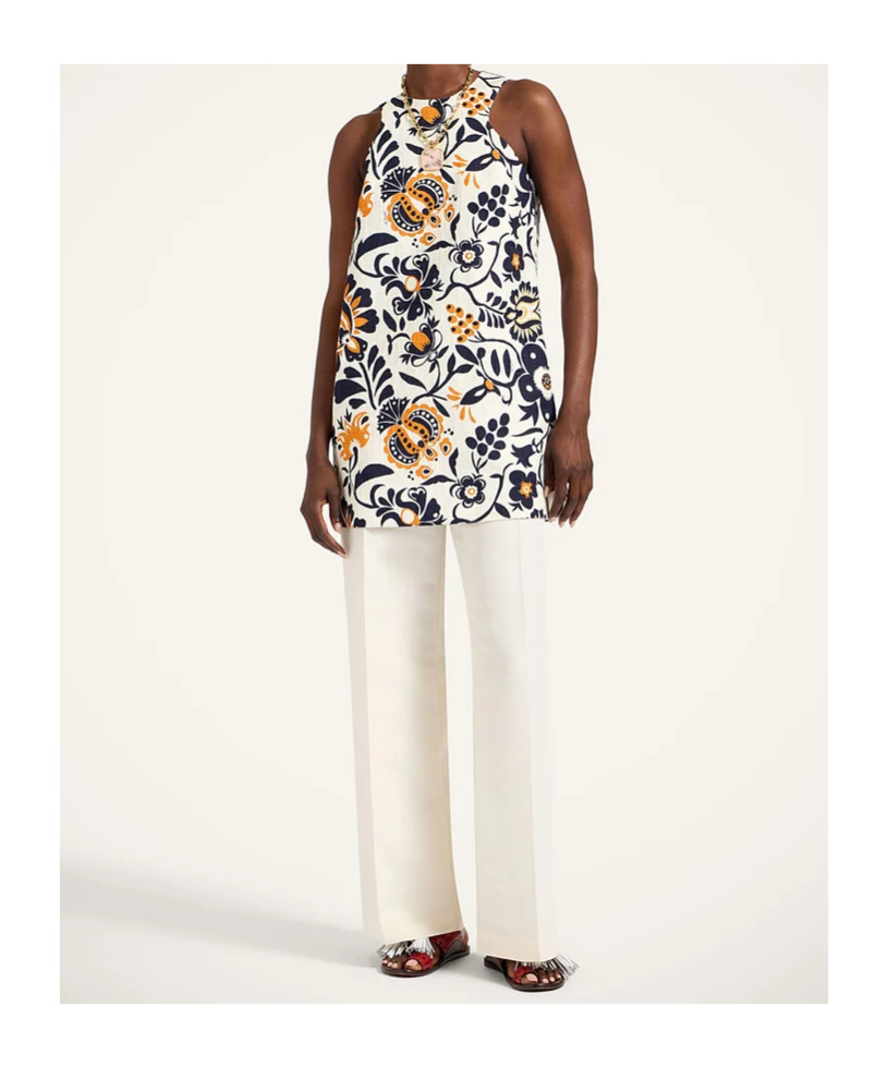La Doublej Racer Floral-print Mini Dress In Multi