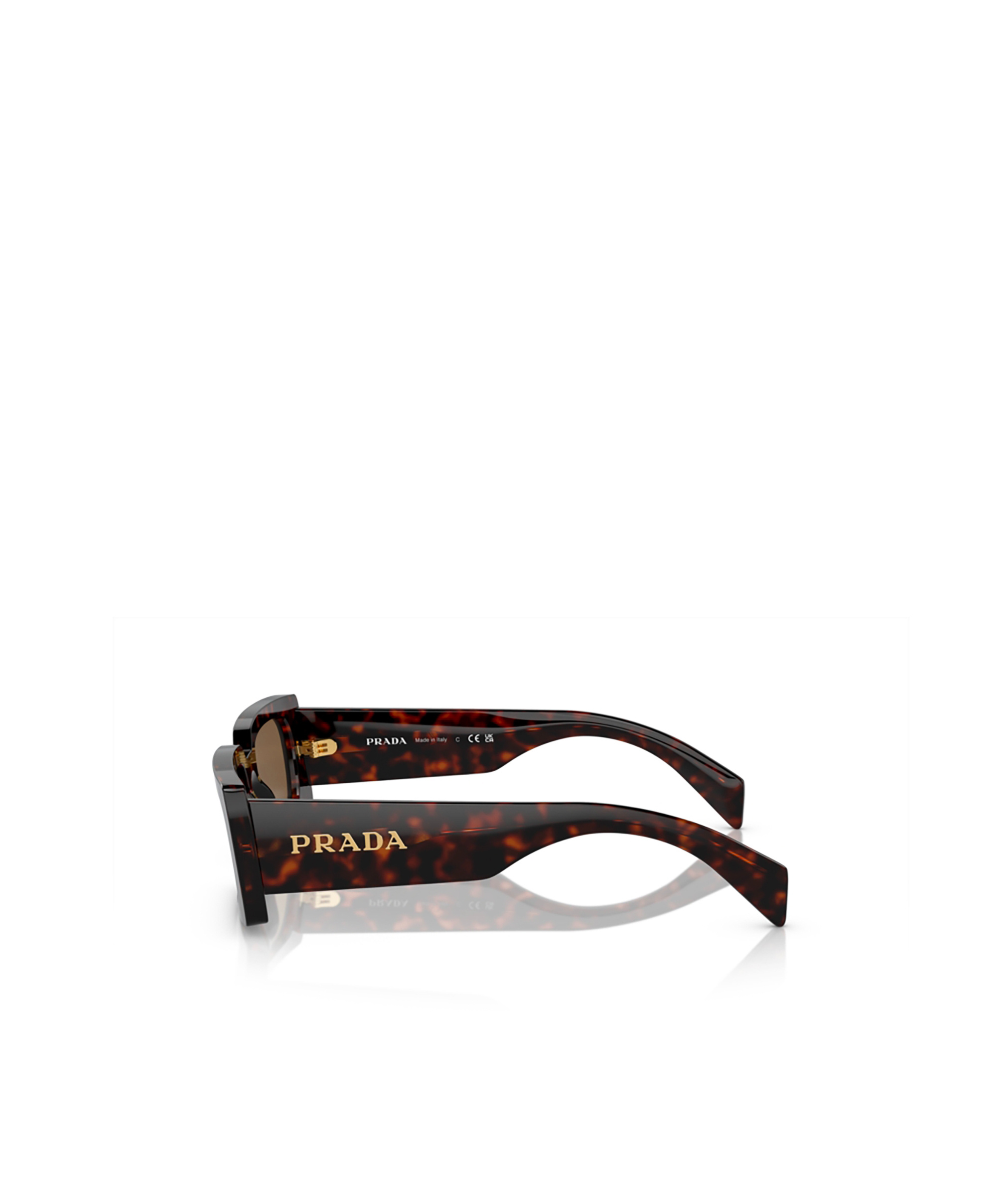 PRADA TORTOISESHELL RECTANGLE-FRAME SUNGLASSES