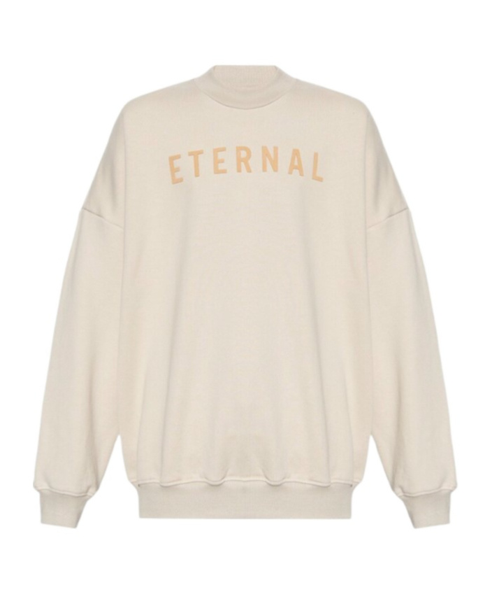 Fear Of God Logo-embroidered Long-sleeved Cotton Sweatshirt In Nude