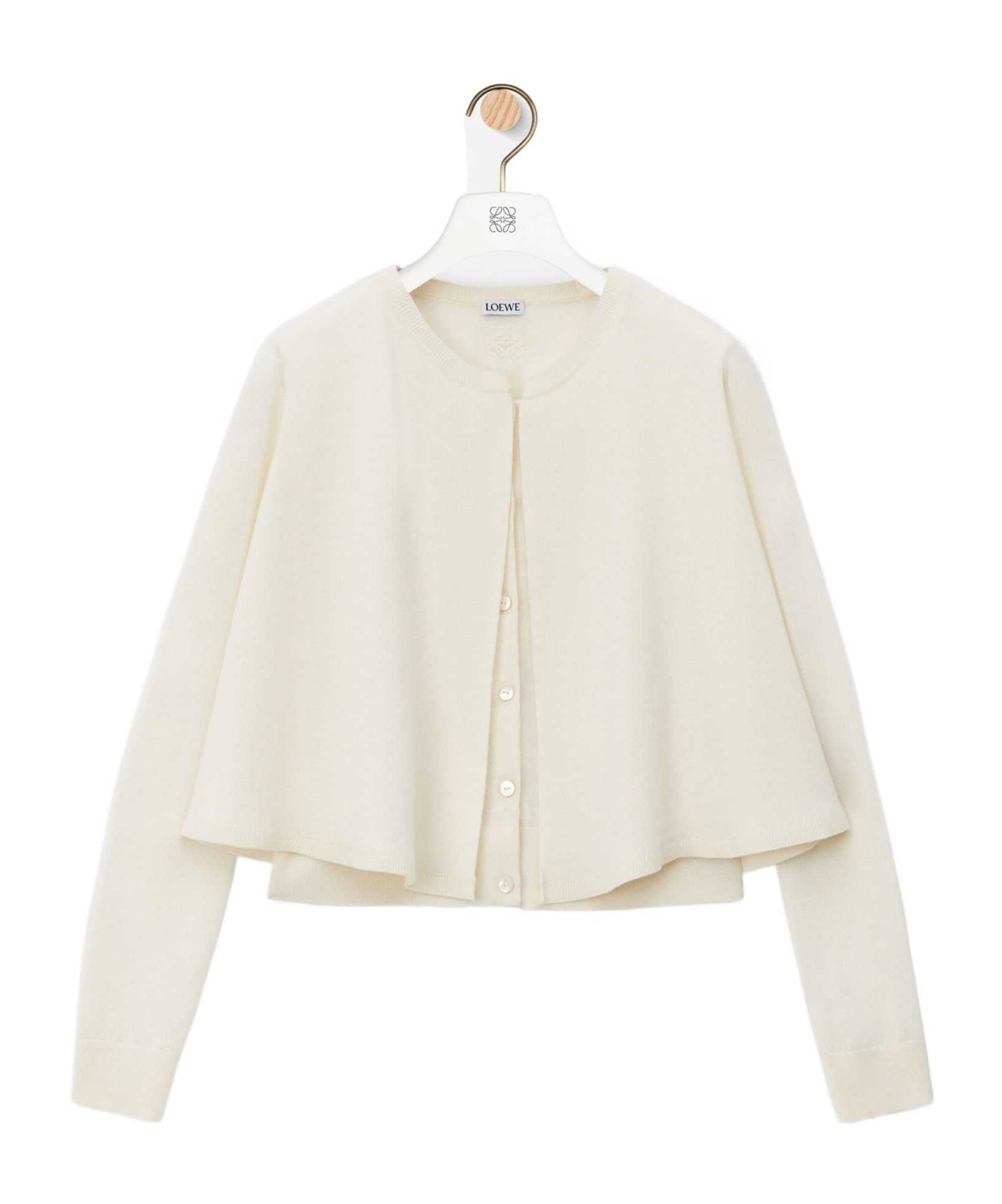 Loewe Long-sleeved Wool Cardigan In White
