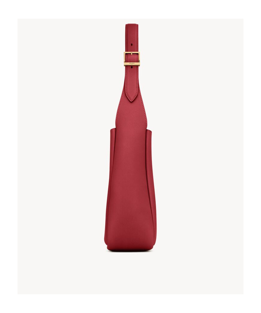 Saint Laurent Le 5 A 7 Ysl Small Hobo In Smooth Supple Leather In Red