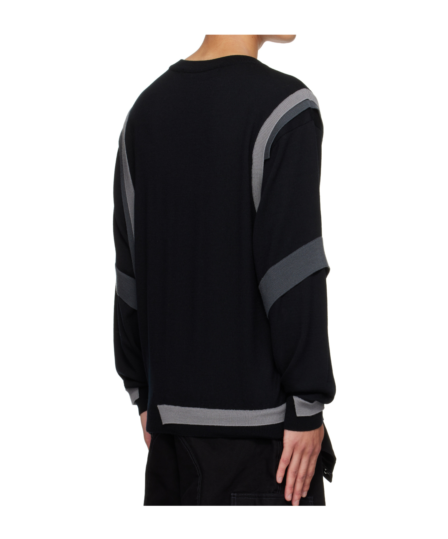 Andersson Bell Multi-layered Crew Neck Sweater In Black