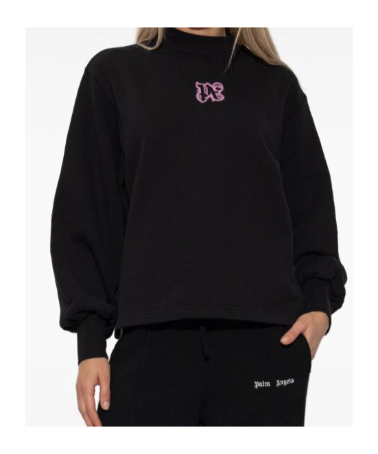 Palm Angels Logo Printed Sweatshirt In Black