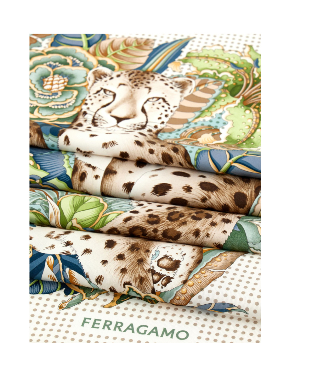 Ferragamo Silk Foulard Square Animal Print Scarf In Multi