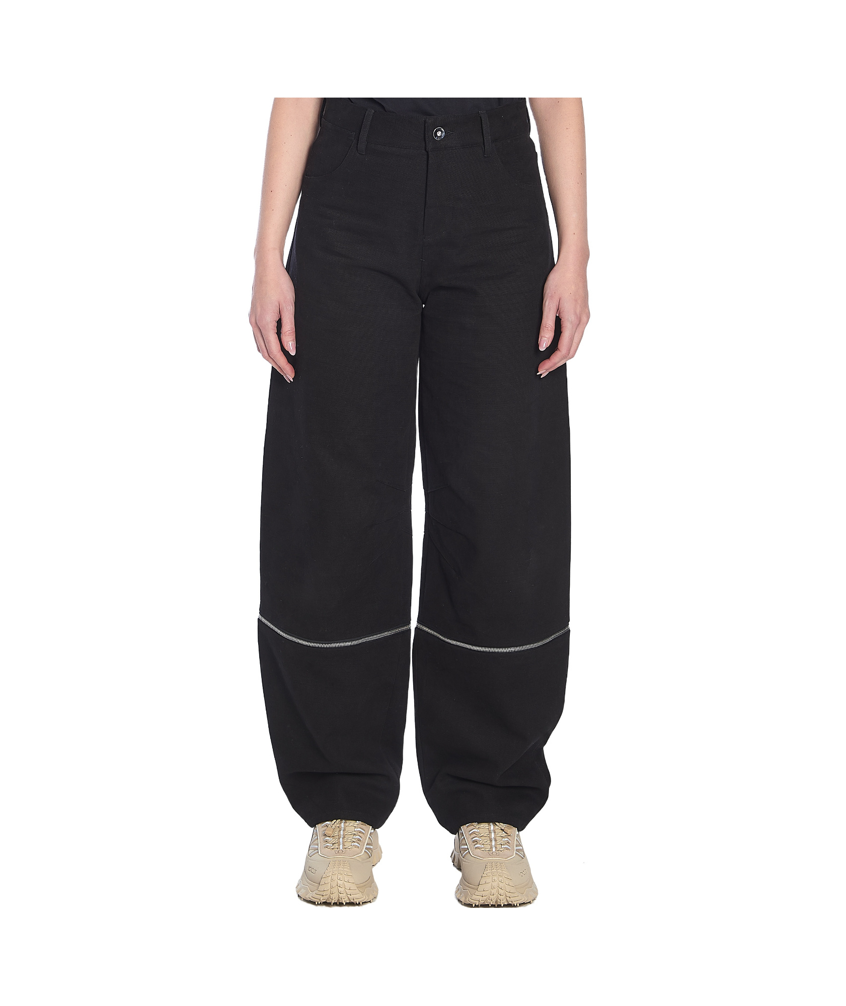 Moncler Belt-loop Casual Pants In Black