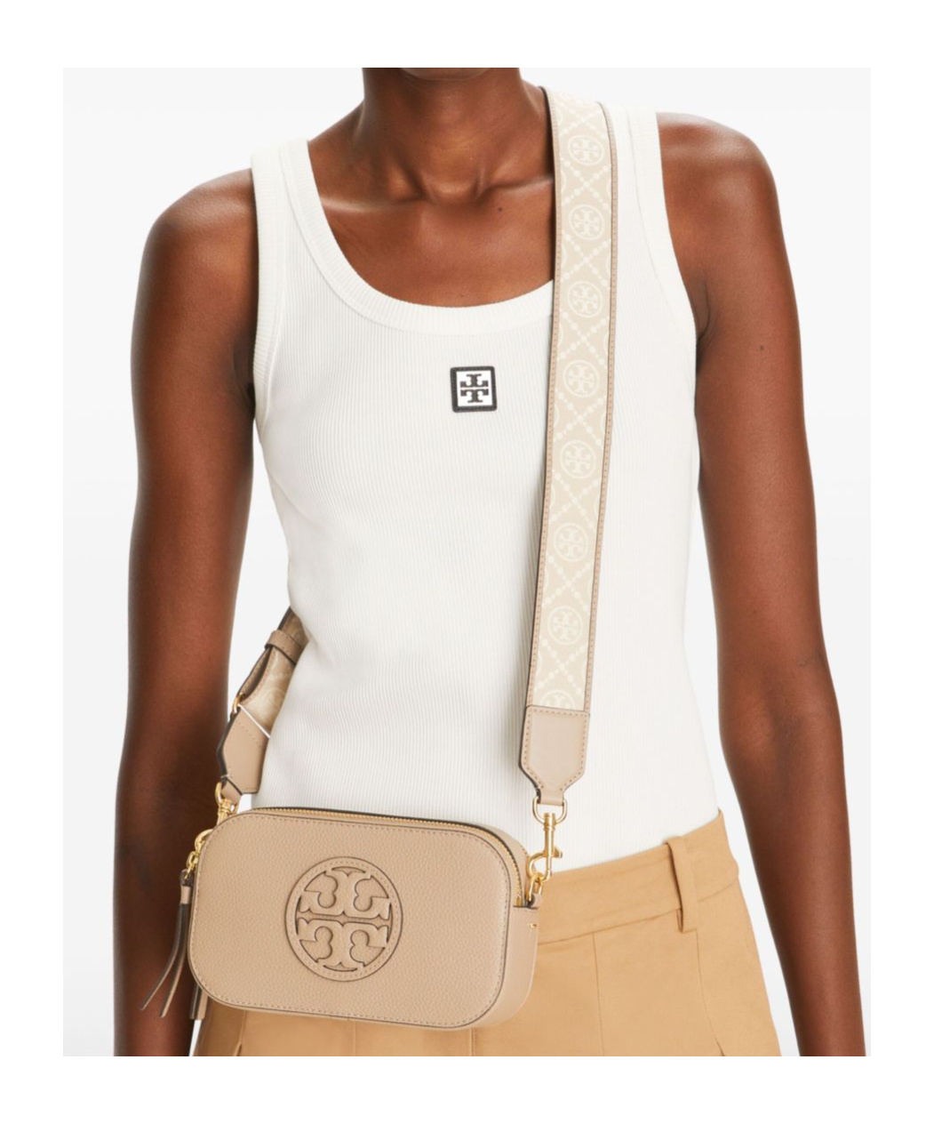 Tory Burch Zippered Shoulder Bag In Brown