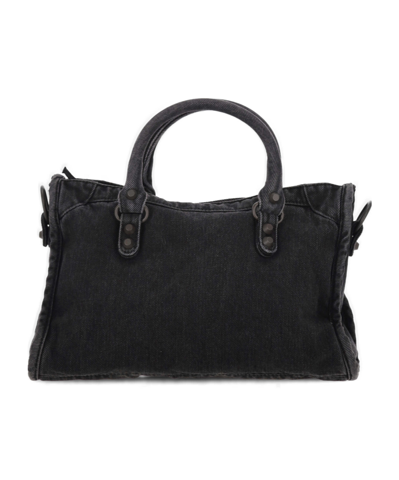 Balenciaga Le City Small Denim Bag In Black