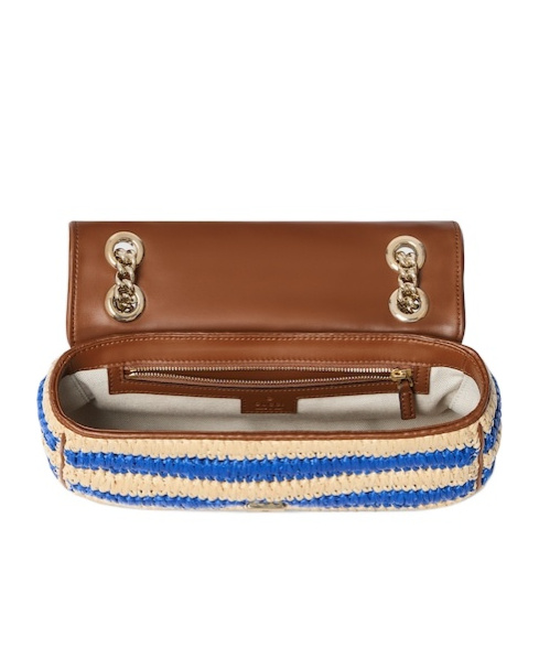 Gucci Gg Marmont Woven Medium Shoulder Bag In Brown