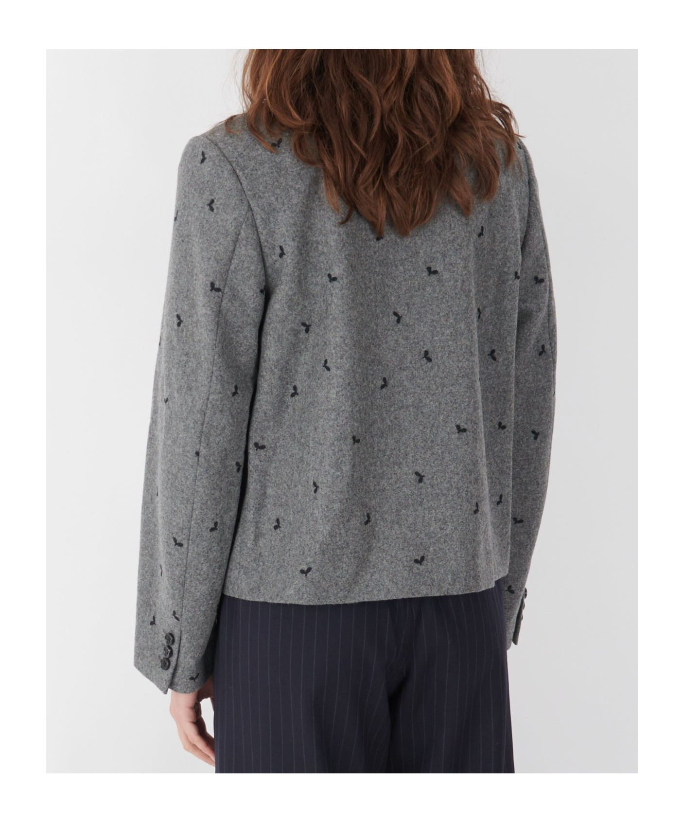 Comme Des Garçons Long-sleeved Casual Jacket In Gray