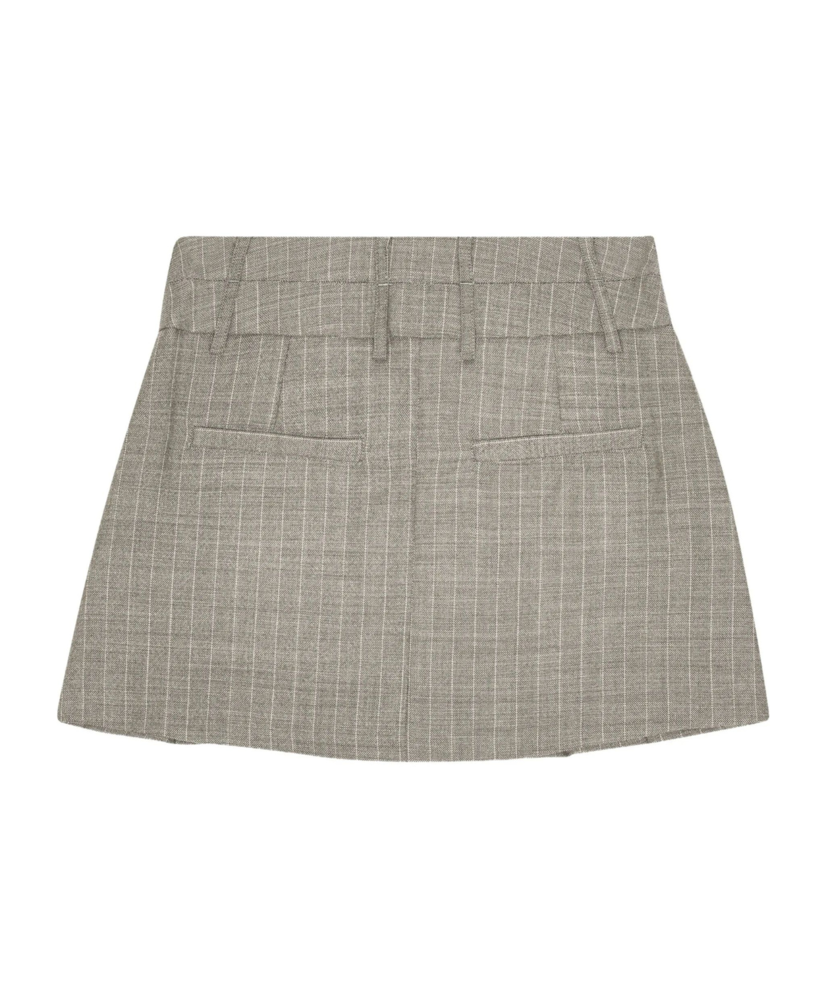 Remain Birger Christensen Double-waistband Pleated Mini Skirt In Gray