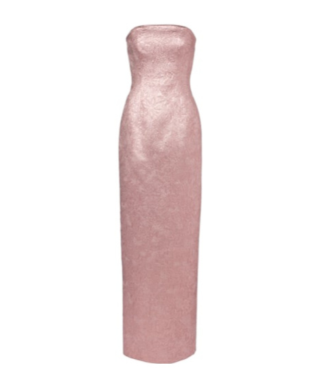 Emilia Wickstead Laelia Cloque Bustier Gown In Pink