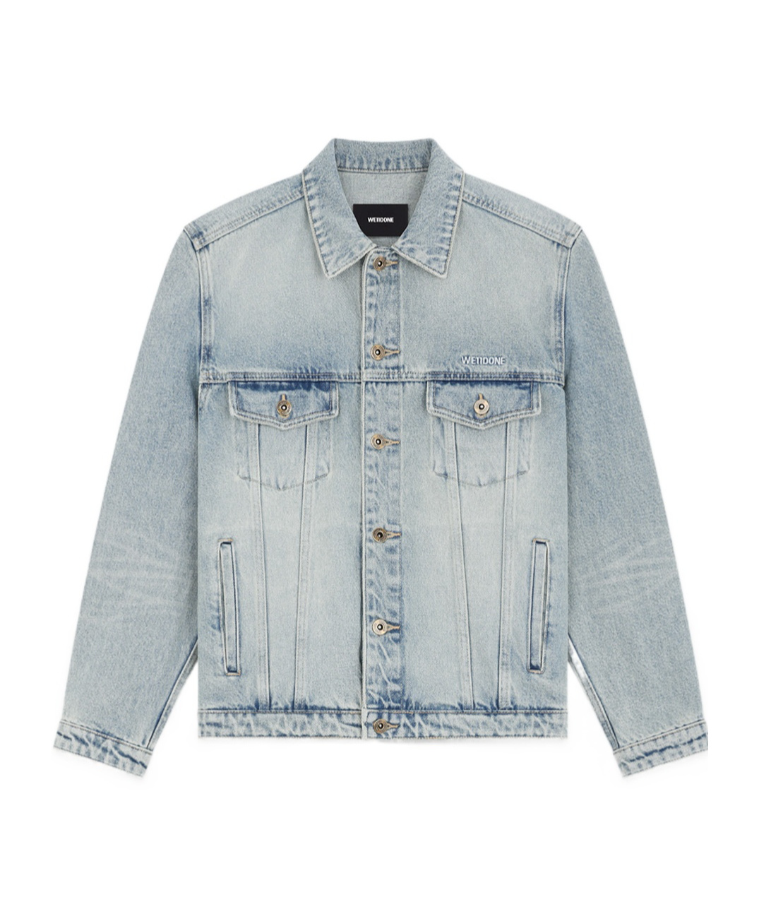 We11 Done Cotton Denim Jacket In Gray