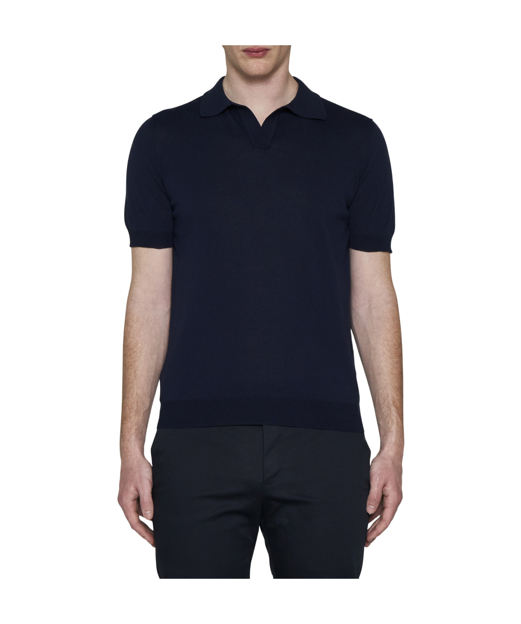Tagliatore Keith Knitted Polo Shirt In Black