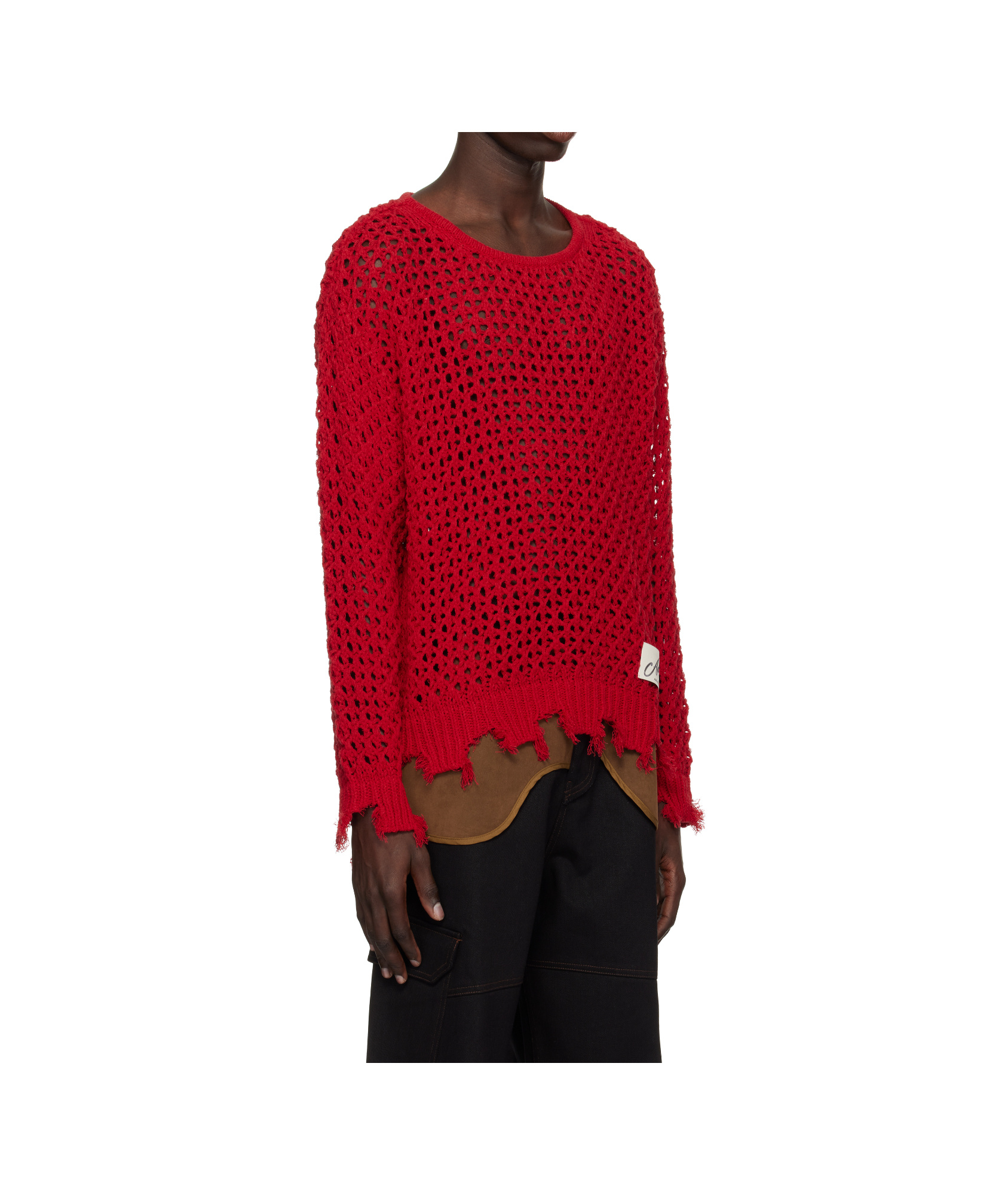 Andersson Bell Damaged Boatneck Sweater In Red