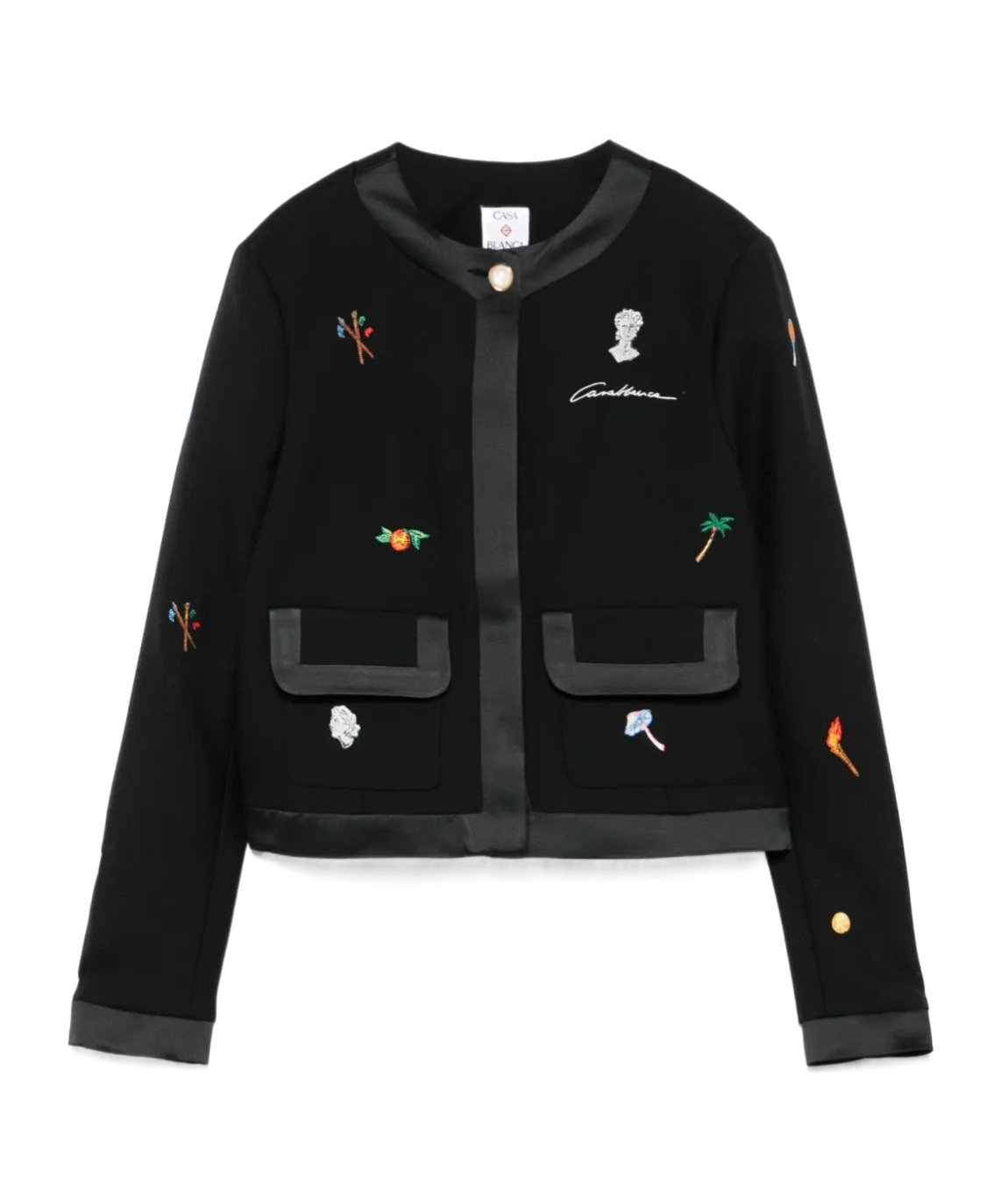 Casablanca Embroidered Casual Jacket In Black