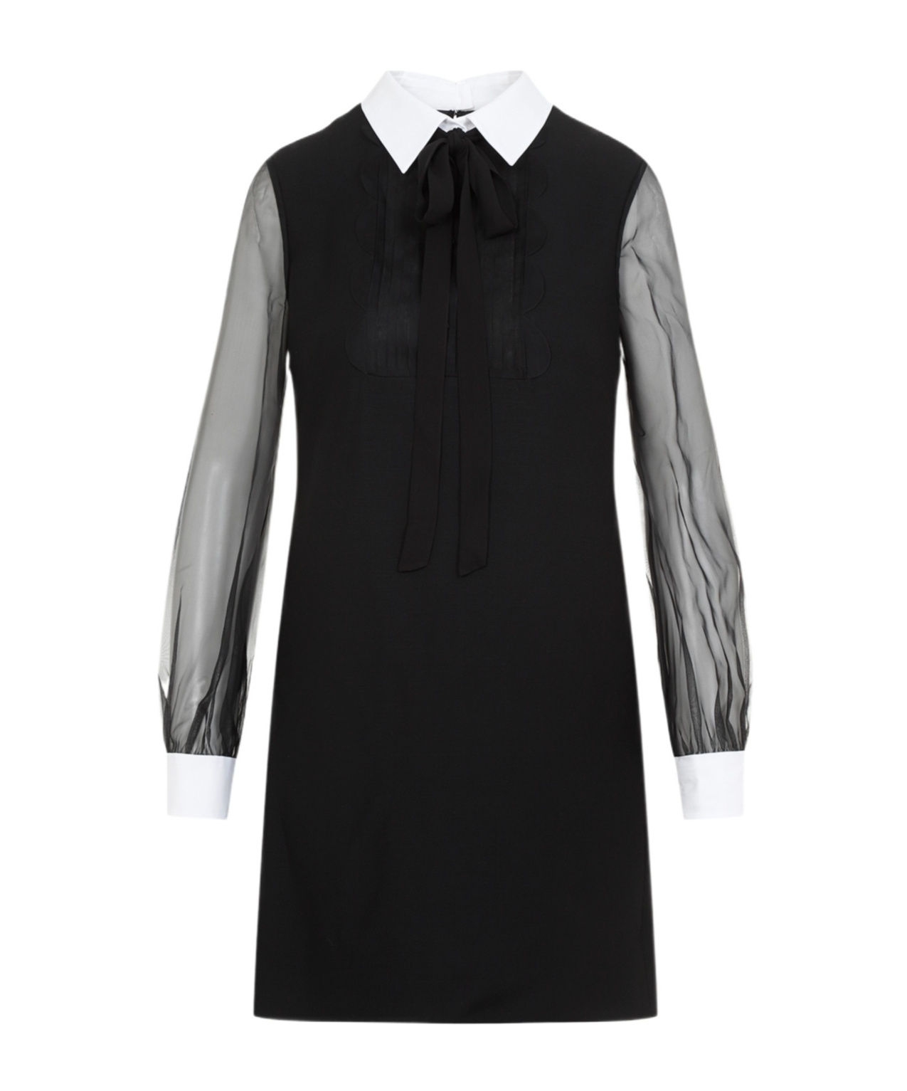 Shop Valentino Crepe Couture Short Dress In Black