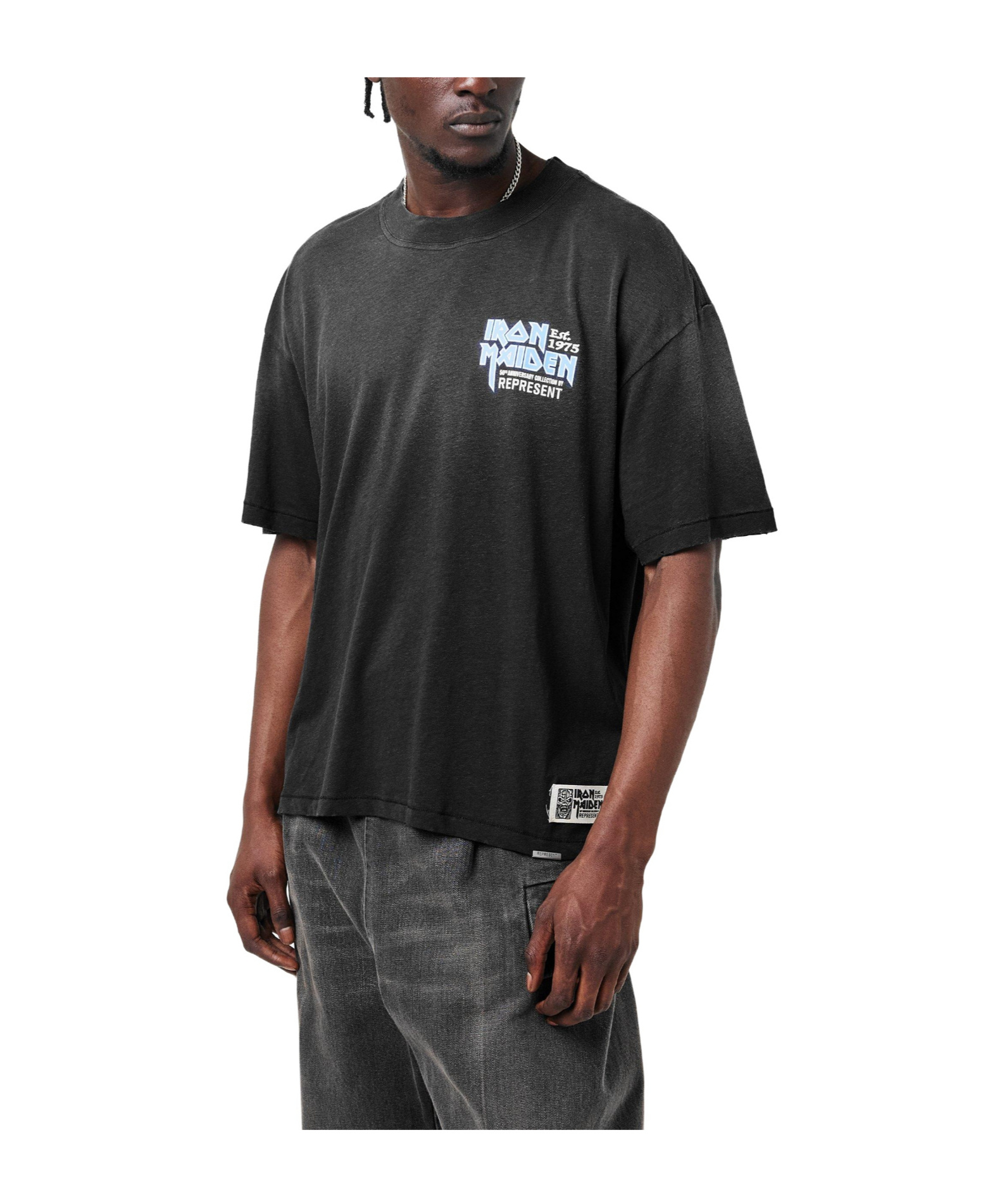 Represent Minimalist Structured Tshirt In Blue