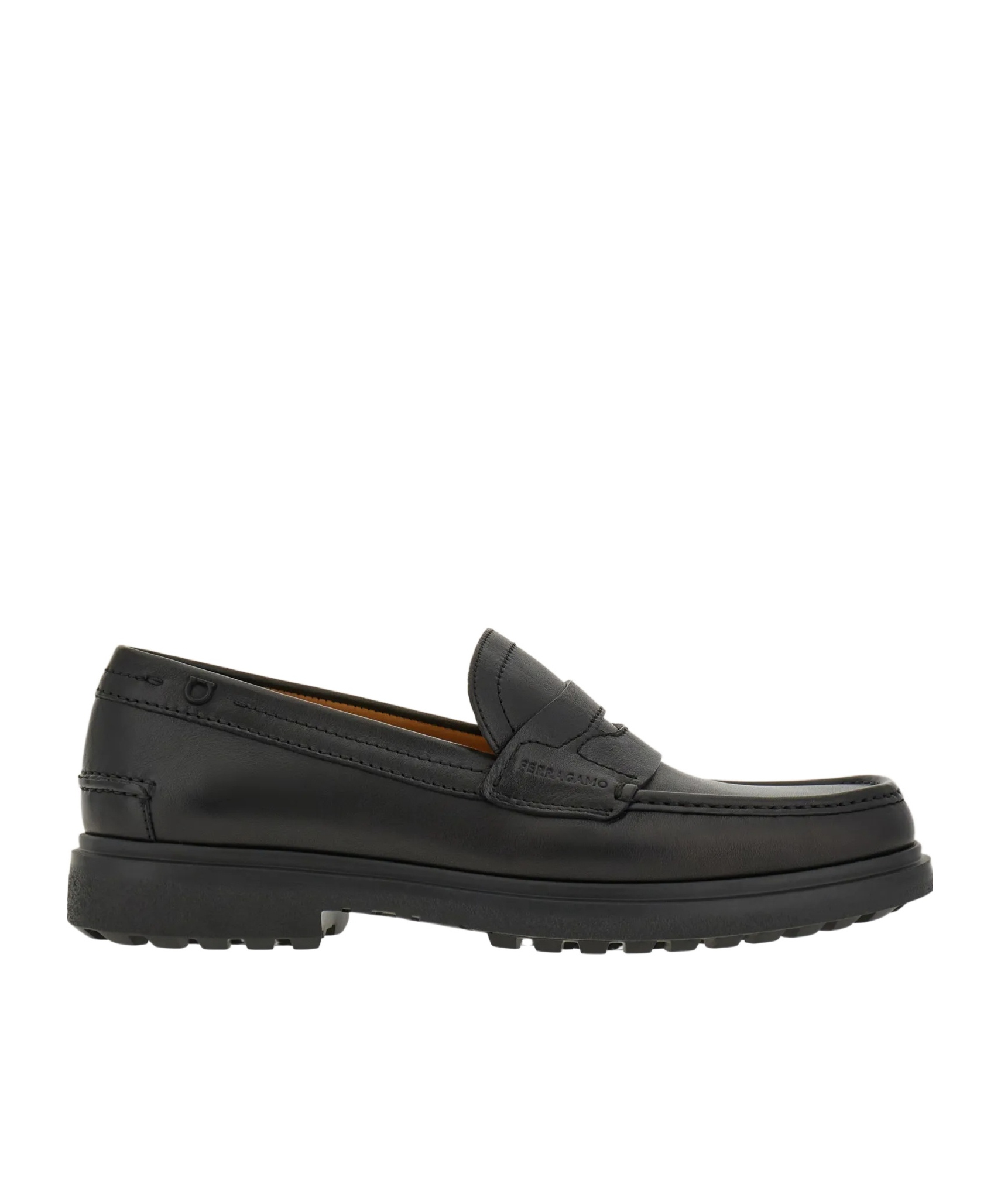 Ferragamo Round Toe Business Casual Shoes In Black