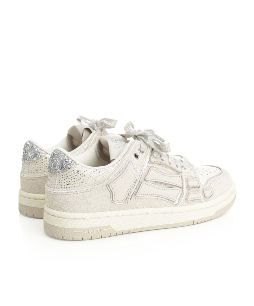 Amiri Glitter Skel Low Top Sneakers In White