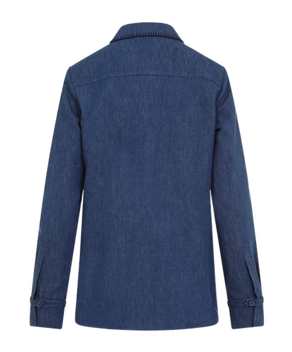 Gabriela Hearst Denim Blue Recycled Cotton Cruz Shirt In Blue