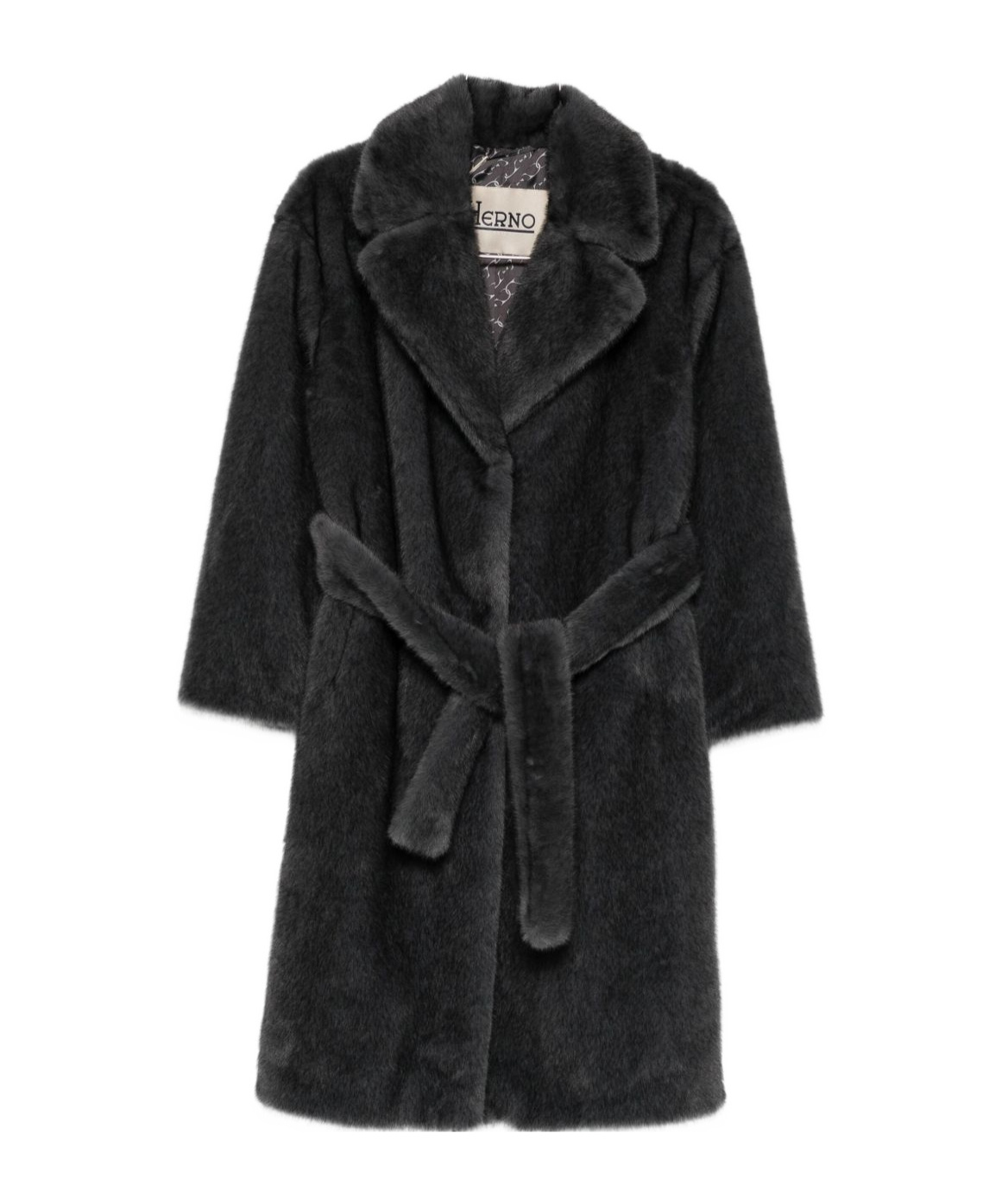 Herno Belted Coat In Black