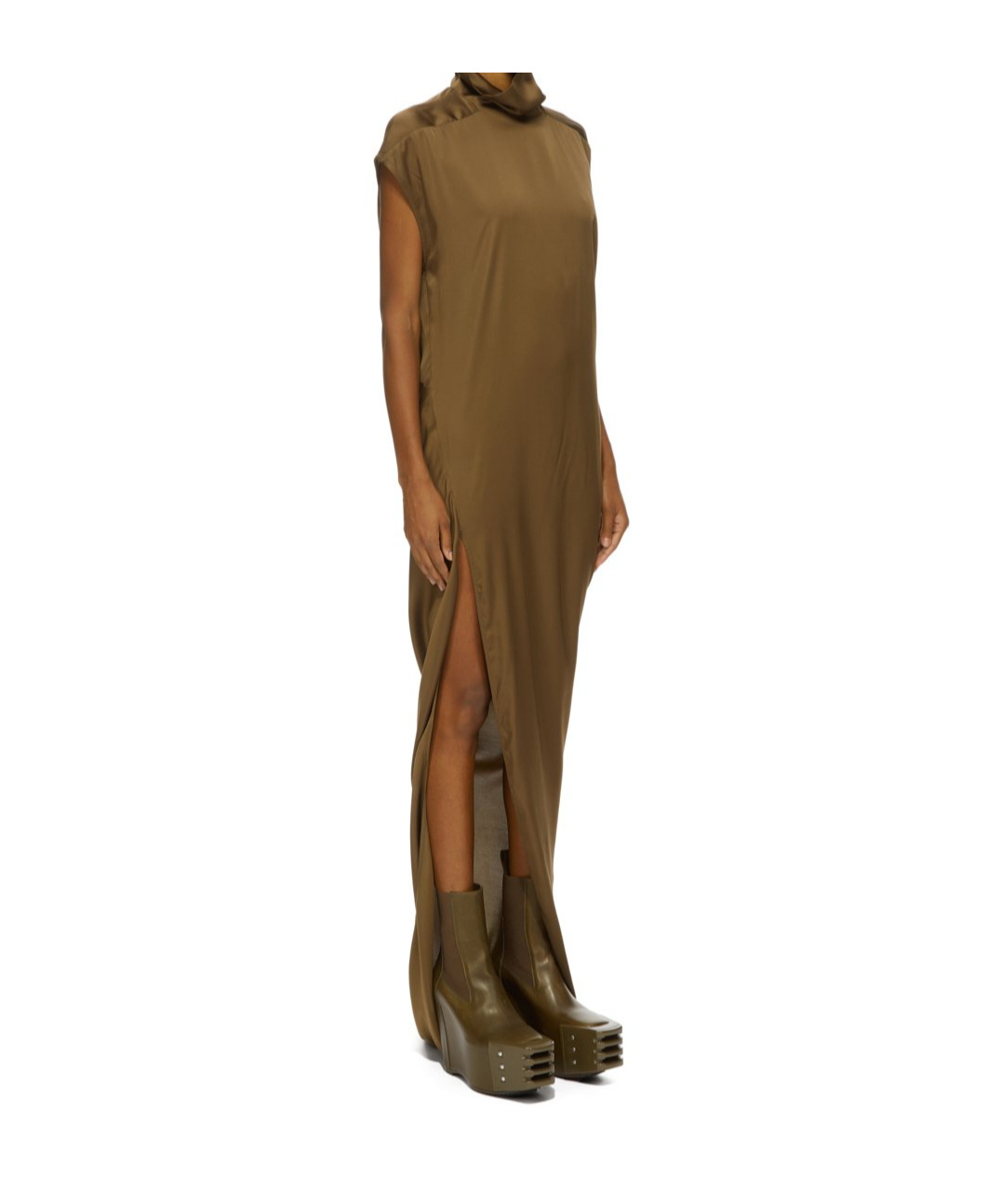 Rick Owens Sleeveless Dress In Brown