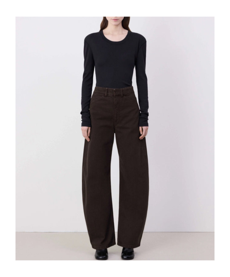 Lemaire Classic Black Long-sleeved Cotton T-shirt In Black