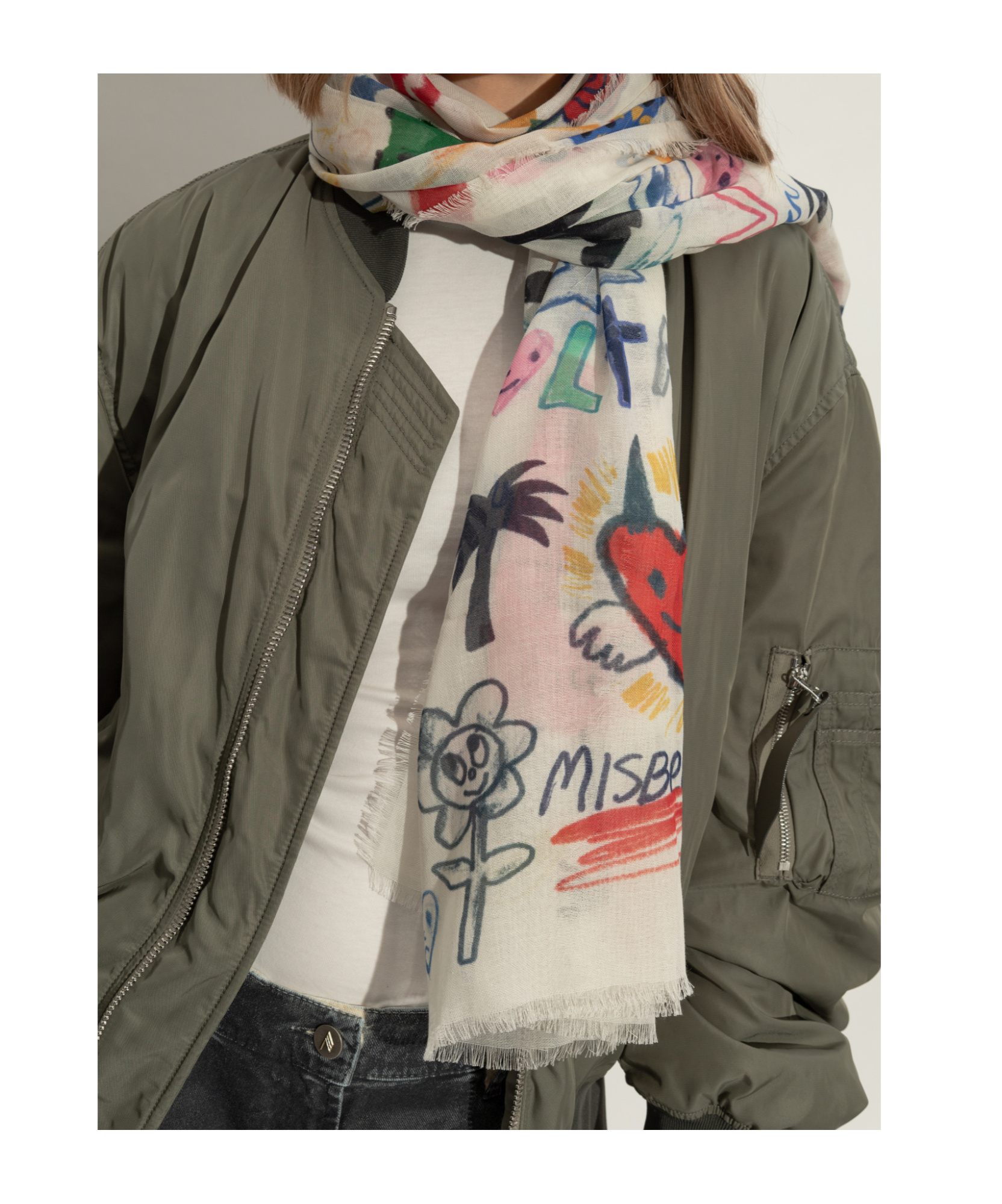 Zadig & Voltaire Pattern Scarf In White