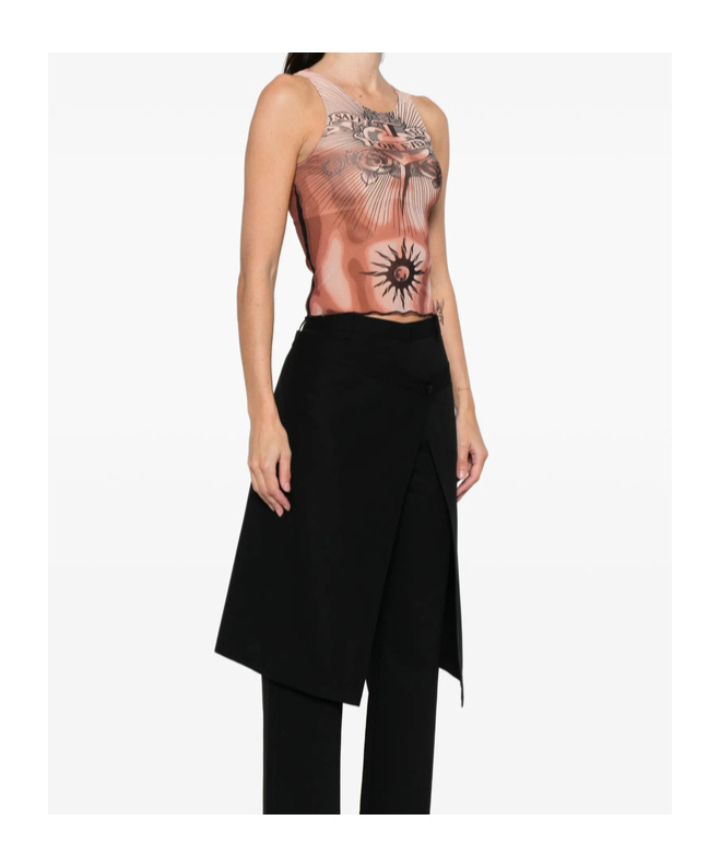 Jean Paul Gaultier Printed Vest In Brown