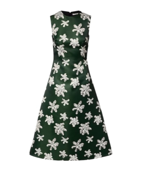 Emilia Wickstead Rumi Floral Genzianella Midi Dress In Black