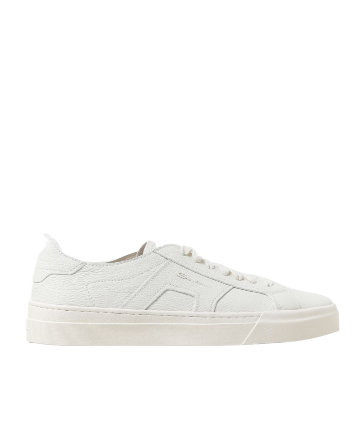 Shop Santoni Logo-printed Lace-up Sneakers In White