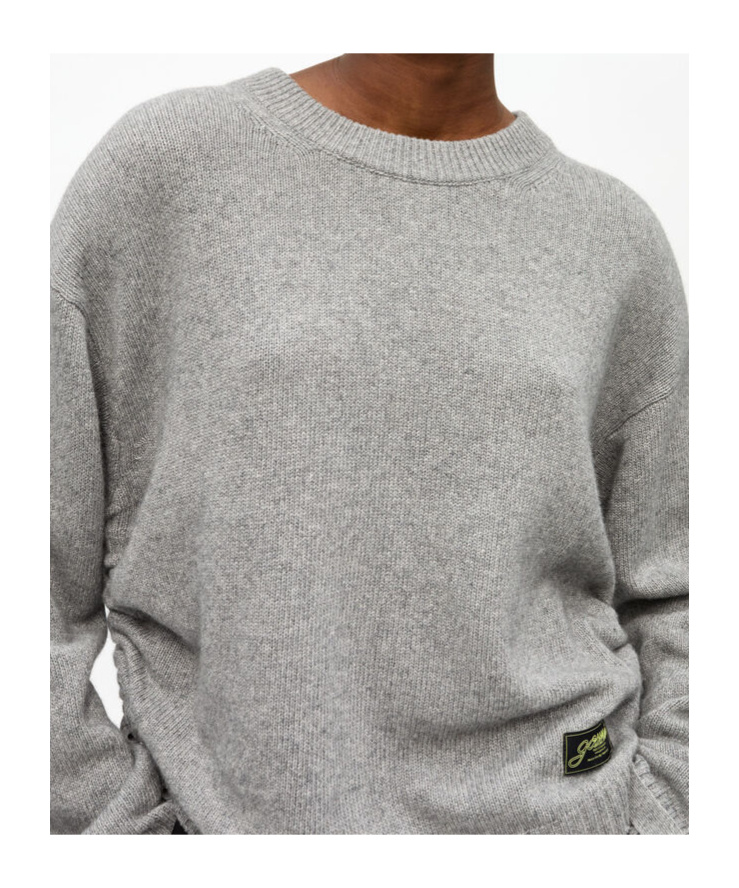 Ganni Gray Future Mixed Wool Oversized Sweater In Gray