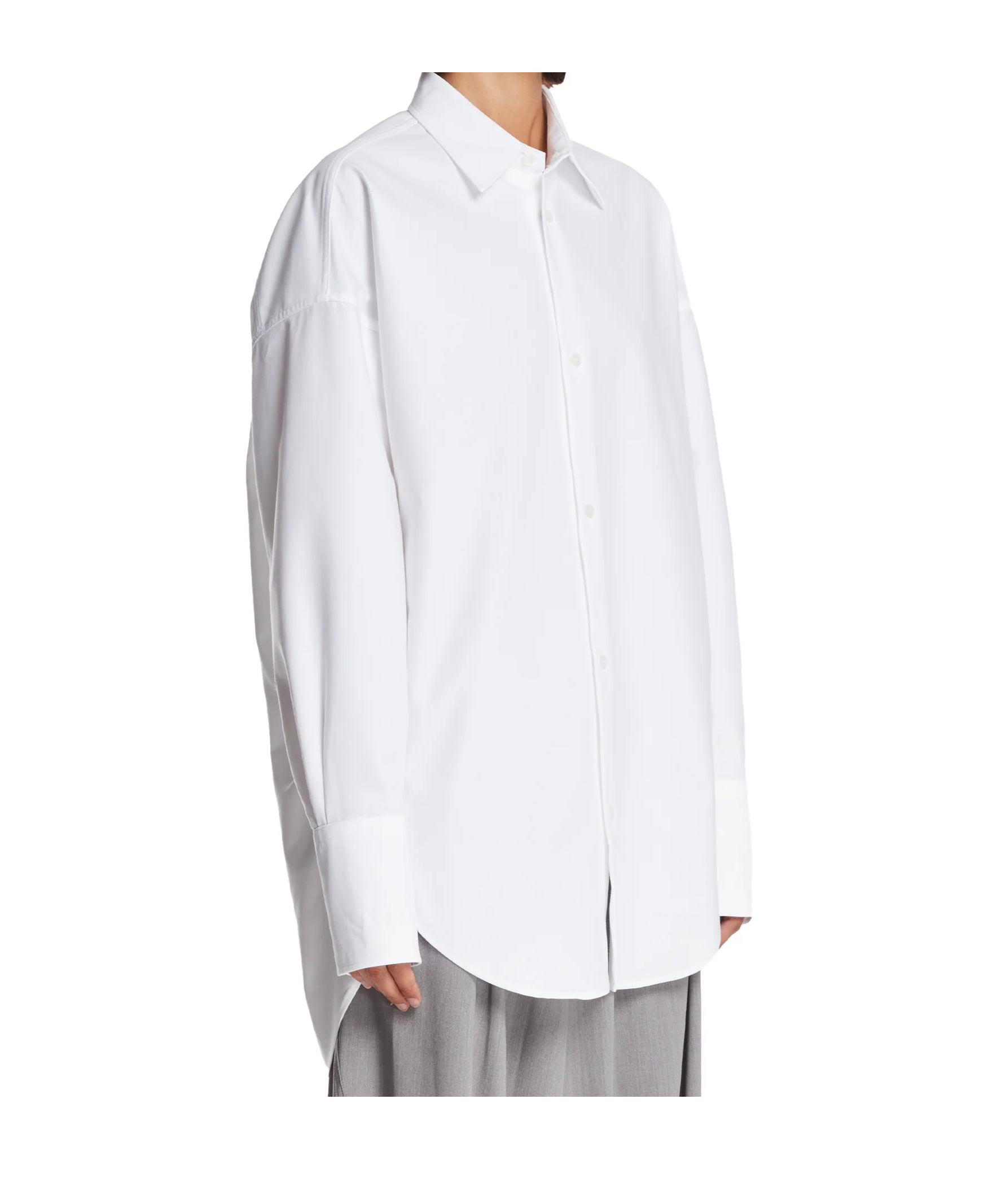 Darkpark Long-sleeve Curved-hem Shirt In Gray