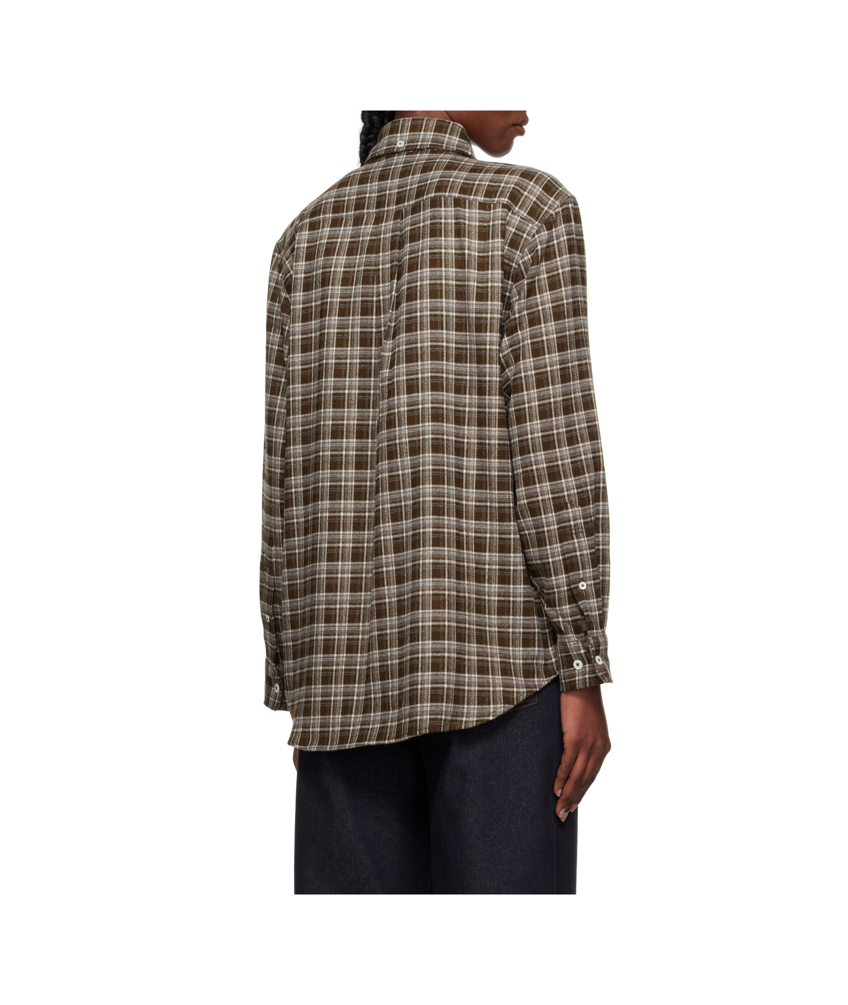 Dunst Brown Check Flannel Shirt In Brown